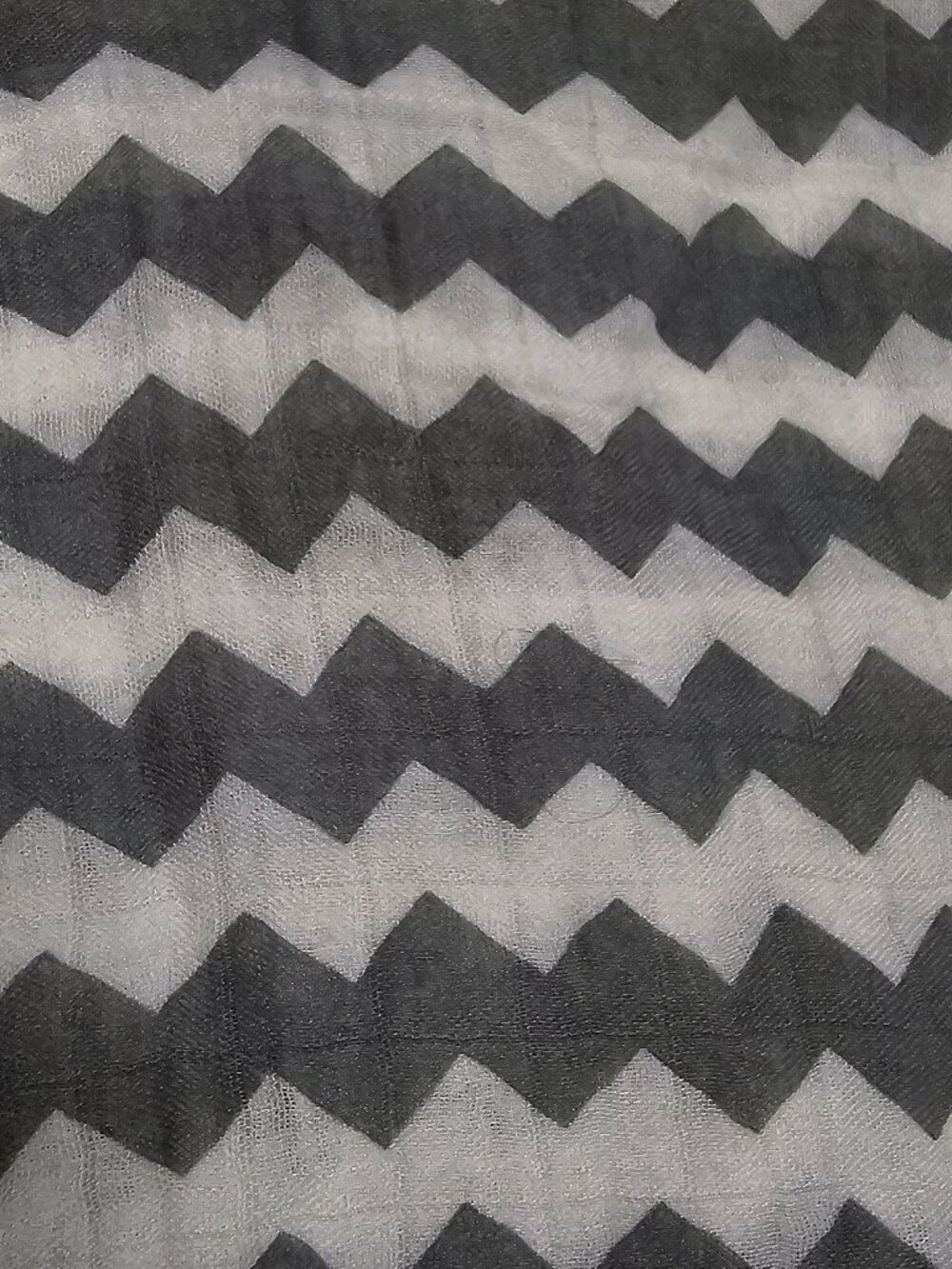 Babebay Gray White Muslin Baby Swaddle Blanket Boy Girl Chevron Zig Zag Pattern